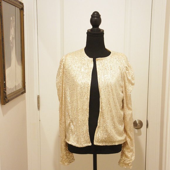 REDUCED Beautiful Women's Chic Me Gold Metallic Lightweight Jacket - Picture 1 of 2